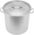Stainless Steel Stockpot, 100 Quart Large Cooking Pots, Cookware Sauce Pot with Lid, Heavy Duty Commercial Kitchen Grade Stock Pot for Soup, Stew & Sauce, Riveted Silicone Handle