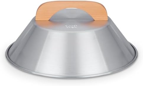 Craft Wok Dome Lid for 14-Inch Woks Traditional Dome Shaped with Wooden Handle Cover for 14 inch Woks Asian Cookware Aluminum / 732W3