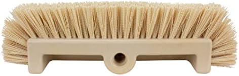 SPARTA Multi-Level Tile Scrub Brush 12" Wide Brush Head, Heavy-Duty Tile Cleaning Brush with End Bristles for Commercial Tiles, Tubs and Floor, Plastic, 12 Inches, Tan