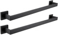 LANC 2 Pack Bathroom Towel Bars, Matte Black 20-Inch Bathroom Square Towel Racks Kitchen Hand Towel Holders Total-22 Stainless Steel Wall Mount Towel Hanger Rods,A8804-5MB