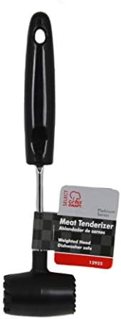 Chef Craft Select Meat Tenderizer, 9.5 inch, Stainless Steel/Black (Pack of 2)