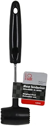 Chef Craft Select Meat Tenderizer, 9.5 inch, Stainless Steel/Black (Pack of 2)