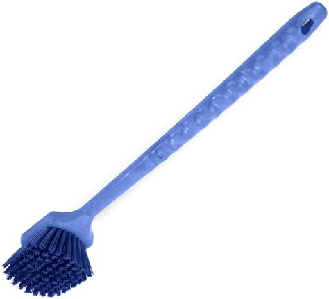 SPARTA 20" Floater Scrub Brush with Long Handle, Oil-Resistant Polyester Bristles, Multiple Trim Angles, Foam-Injected Polymer Block, Commercial Cleaning Tool, Blue, Pack of 6