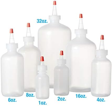 Consolidated Plastics Boston Round Bottles with Yorker Dispensing Cap, LDPE, 2 oz., 24 Piece