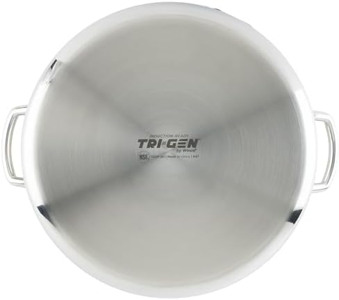 WINCO Tri-Ply Stock Pot, 20-quart, Silver