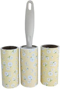 Lint Remover for Clothes, Sticky Lint Roller Brush Reusable Easy-Tear Pet Hair Remover Lint Roller for Clothes, Sofa, Furniture, Sweater, Dust & Dirt - 3 Rolls 60 Sheets Each (Mustard Flower)