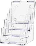Marketing Holders 4 Pack Slatwall Brochure Holder for Half Sheets or Booklets Multi Slot Clear Display Rack for 6" Printed Materials and Graphic Images in Offices Reception Areas and Libraries