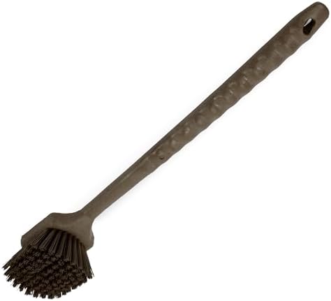 SPARTA 20" Floater Scrub Brush with Long Handle, Oil-Resistant Polyester Bristles, Multiple Trim Angles, Foam-Injected Polymer Block, Commercial Cleaning Tool, Brown, Pack of 6