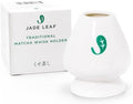 Jade Leaf Matcha Whisk Holder, White Porcelain