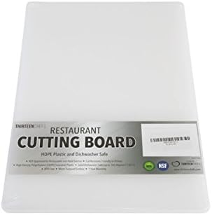Thirteen Chefs Plastic Cutting Board - 18 x 12 x 0.5 Inch, Professional Grade HDPE, NSF Approved, Large Size and Dishwasher Safe