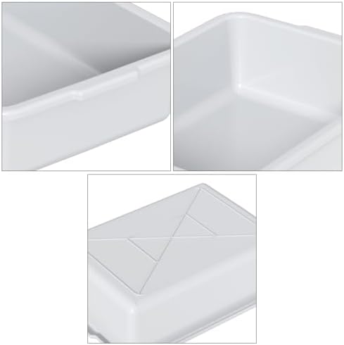 13 L Commercial Bus Tub, 3 Pack Plastic Utility Bus Box Dishpan, Light Gray