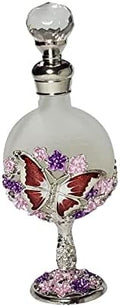 Silver Red Butterfly Springtime Empty Perfume Bottle