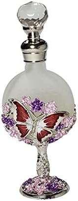 Silver Red Butterfly Springtime Empty Perfume Bottle