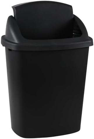 Pack of 4 Plastic Trash Can Wastebasket, 7 Gallon