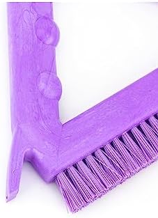 SPARTA Plastic Commercial Grout Brush, Triangle-Shaped Scrub Brush with Scraper and Two Threaded Holes for Attaching Handle (Sold Separately), 9 x 7 x 7 Inches, Purple