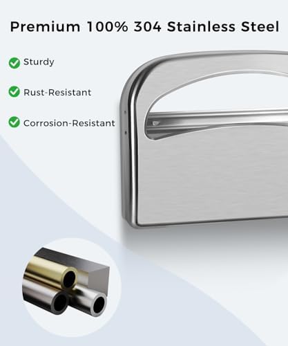 2 Pack Commercial Toilet Seat Cover Dispenser Wall Mount, 16.3-Inch Large Capacity Brushed 304 Stainless Steel Toilet Seat Cover Holder for Disposable Covers for Office Restaurant Hospital Bathroom