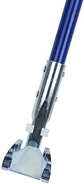SPARTA 60" Fiberglass Dust Mop Replacement Handle with Clip-On Jaw Clamp Connector, Sliding Locking Collar, Commercial Floor Cleaning, Blue (Pack of 12)