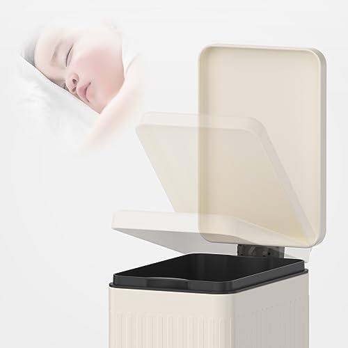 Mbillion 2.6 Gal White Soft Close Slim Bathroom Step Trash Can