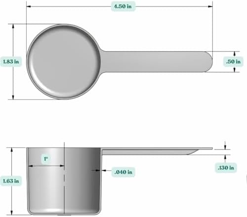 1/4 Cup (4 Tablespoon | 2 Oz. | 60 mL) Long Handle Plastic Measuring Scoop for Coffee, Protein Powder, Pet Food, Spices, Grains, Dry Goods – Food-Grade BPA-Free (Pack of 2)