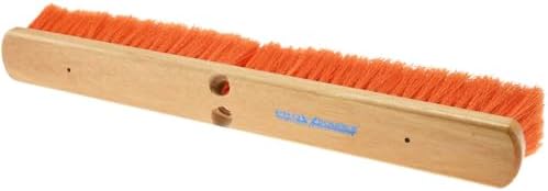 PRO SOURCE Safety Orange Push Broom Head with Threaded Wood Block: 24" Wide