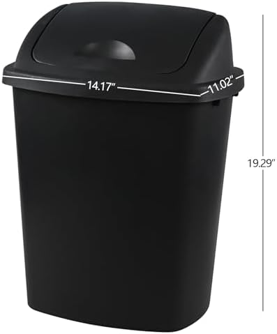 Pack of 4 Plastic Trash Can Wastebasket, 7 Gallon