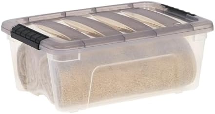12.95 Qt Clear Stackable Storage Bins with Lids, Heavy Duty Totes 2 Pack