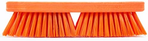 SPARTA Plastic Floor Scrub Brush, Brush Head Only, Deck Brush with ACME Standard Thread Fitting for Deck, Industrial Kitchens, and Hospitals, 10 Inches, Orange