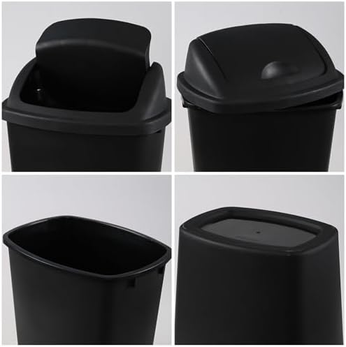 Pack of 4 Plastic Trash Can Wastebasket, 7 Gallon
