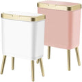 Procade 2Pack 4 Gallon Gold Bathroom Trash Can,White and Pink Garbage Cans