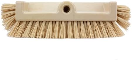 SPARTA Multi-Level Tile Scrub Brush 12" Wide Brush Head, Heavy-Duty Tile Cleaning Brush with End Bristles for Commercial Tiles, Tubs and Floor, Plastic, 12 Inches, Tan