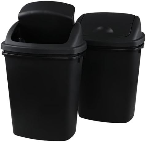 Zopnny 8-Gallon Swing Top Trash Can, Set of 4 Plastic Garbage Container