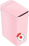 iTouchless 3 Gallon Pink Sensor Bathroom Trash Can, 10 Liter Slim Small Automatic Touchless Garbage Bin with Lid, Smart Narrow Motion Commercial Control Waste Basket for Office, Bedroom