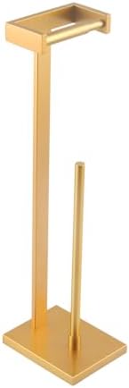 GERZWY Bath Free Standing Toilet Paper Holder Gold Stainless Steel Tissue Paper Roll Holder DZY005-BE