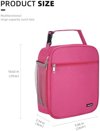 Lovoeo Lunch box Lunch bag for men women Insulated Lunchbox Lunch bags for Work Picnic Travel(Rose red)