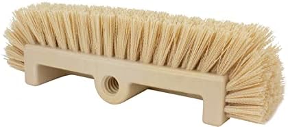 SPARTA Multi-Level Tile Scrub Brush 12" Wide Brush Head, Heavy-Duty Tile Cleaning Brush with End Bristles for Commercial Tiles, Tubs and Floor, Plastic, 12 Inches, Tan