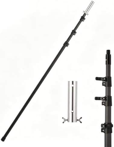 Carbon Fiber Pool Pole, Heavy Duty Telescopic Pool Pole, Telescoping Swimming Pool Cleaning Pole, Professional Poles for Skimmer Net, Brush, Vacuum Head 16FT (16 Feet)