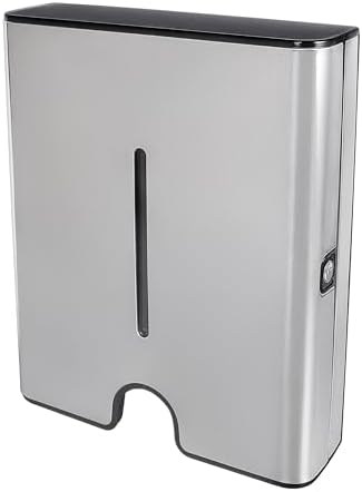 Goetland Commercial Paper Towel Dispenser Holder with Wall Mount Lockable Side Opening Large Capacity 450 C 300 Z Fold Stainless Steel Cover ABS Body