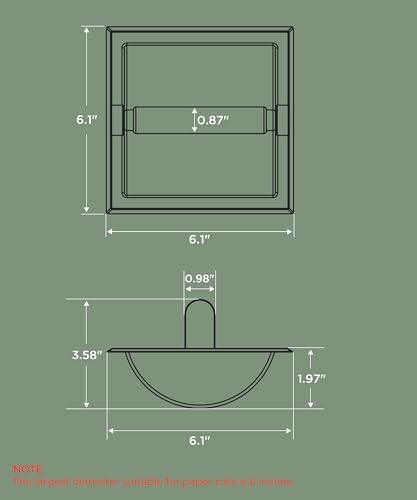 FORIOUS Recessed Toilet Paper Holder for Mega Rolls, 2 Pack Brushed Nickel