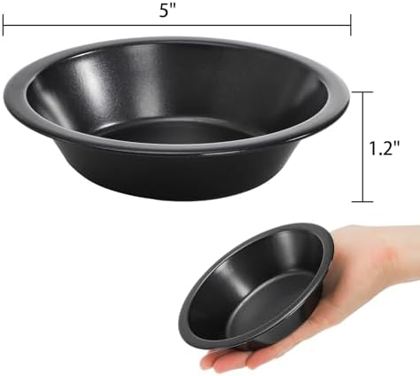 10 Pieces Mini Pie Pans, 5 Inch Individual Small Round Cake Pan, Reusable Nonstick Carbon Steel Pie Tins for Oven and Instant Pot Baking Chicken Pot Pies, Quiches, Fruit Pies (Pack of 2)