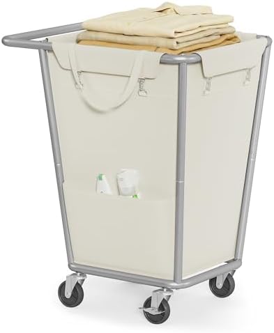 SONGMICS 1-Section Laundry Basket with Wheels, 34.3 Gallons (130 L) Hamper