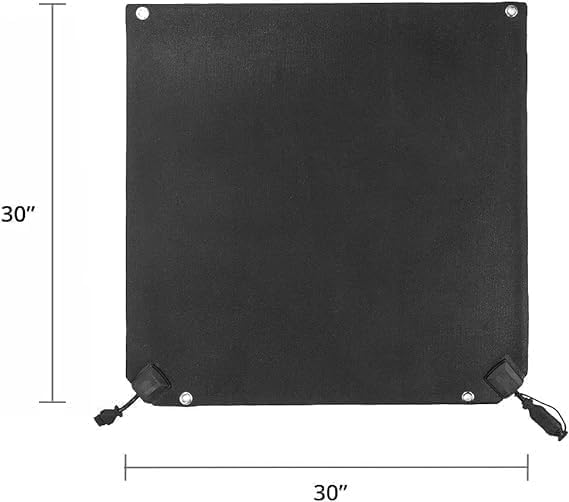 HeatTrak Heated Snow Melting Mat with Power Unit - Heated Outdoor Mats for Walkways - Electric Snow Melting Mats for Decks and Sidewalks - No-Slip Snow and Ice Melt Heated Sidewalk Mat (30” x 30")