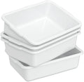 4-Pack 22L Plastic Commercial Bus Tubs for Restaurant Home, White
