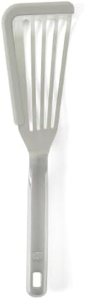 Calphalon Prime Slotted Fish Turner, Kitchen Flipping Spatula, Slotted Spatula, Stainless Steel Slotted Turner with Silicone High-Heat Resistant Handle, Cookware for Flipping and Draining (Taupe)