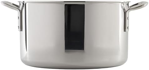 WINCO Tri-Ply Stock Pot, Silver