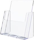 Marketing Holders 2 Pack Magazine Display 8.5”W Countertop Offices Stores Hotels Advertising Businesses Wide Single Pocket Clear Acrylic Tabletop Brochure Holder Ad Trade Show