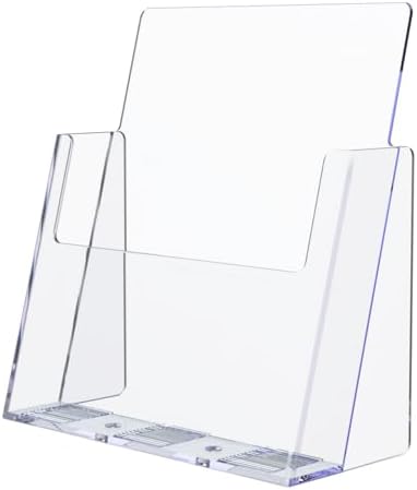 Marketing Holders 2 Pack Magazine Display 8.5”W Countertop Offices Stores Hotels Advertising Businesses Wide Single Pocket Clear Acrylic Tabletop Brochure Holder Ad Trade Show