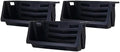 Mighty Tuff Heavy Duty Nesting Stack Bins, Pack of 3, Extra-Large Handles, Wide Front Opening, Interlocking, Stack Vertically, Holds Up to 100 Pounds, Black