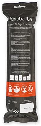 Brabantia PerfectFit Trash Bags (Size D/0.5-0.8 Gal) Thick Plastic Trash Can Liners with Drawstring Handles (120 Bags)
