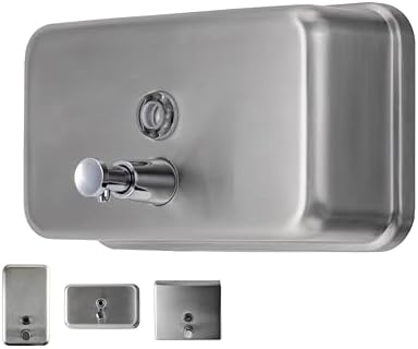 Horizontal Commercial Soap Dispenser Wall Mount, 304 Stainless Steel & Solid Brass Pump Core, Hand Soap Dispenser with Corrosion-Proof Lining for Bathrooms & Kitchens, 37oz/1100ml ADA Compliant