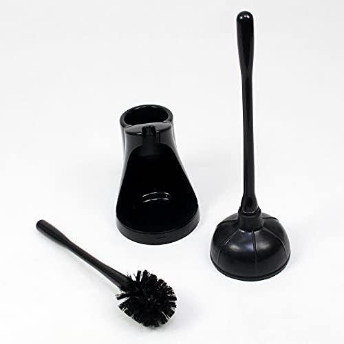 Casaphoria Toilet Plunger and Bowl Brush Combo for Bathroom Cleaning,Bathroom Accessories, Dark Black